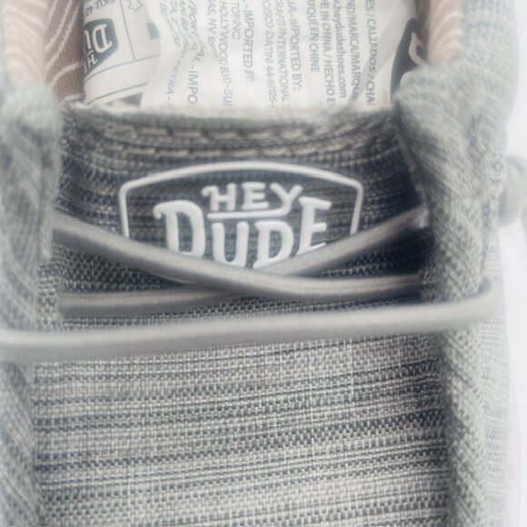 HEY DUDE Wally Toddler Casual Slip On Shoes Gray Linen Blend - Size 7 - Picture 7 of 10